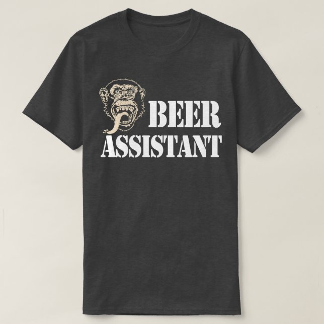 Camiseta Auxiliar de Cerveja de Macaco-Gás (Frente do Design)