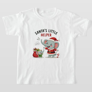 Camiseta Auxiliar de papais noeis - T- natal de elefante bo