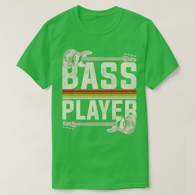 Camiseta Auxiliar do Retro Bass Player (Frente do Design)