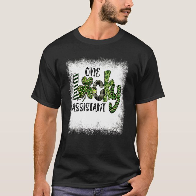 Camiseta Auxiliar Sortudo Leopardo de Dia de São Patrício B (Frente)