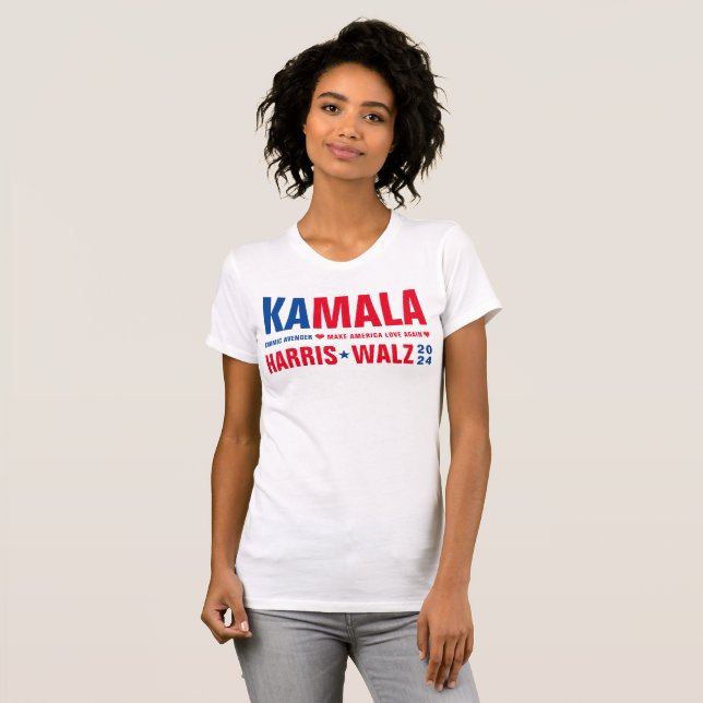 Camiseta Av. KAMALA-Karmic Faz com que a América volte a am (Frente Completa)