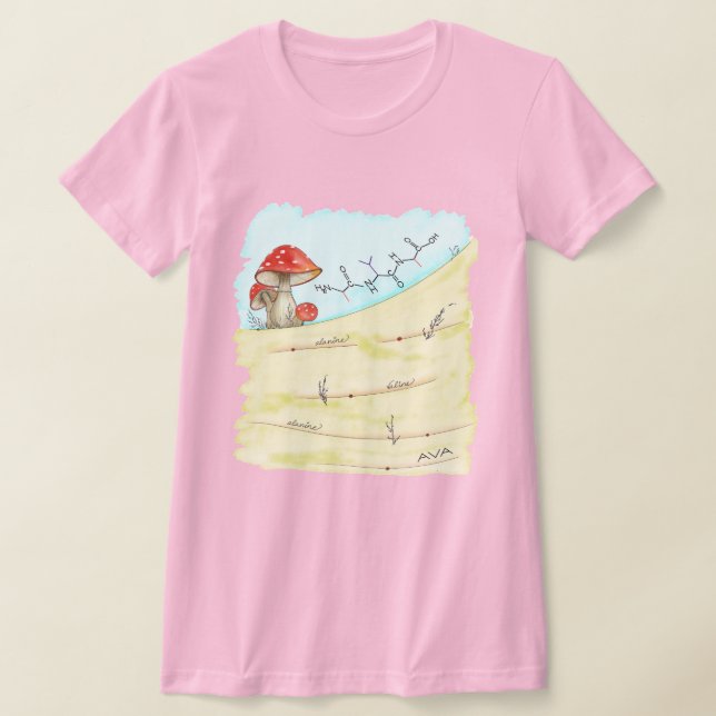 Camiseta Ava soletrada por aminoácidos, mulher fina Tee (Postura )