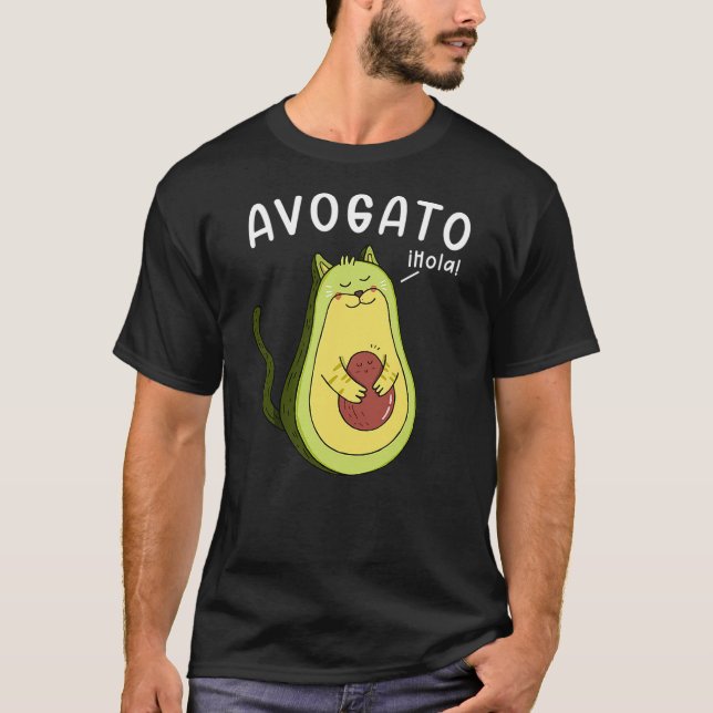 Camiseta Avagato Cat Spanish Avocado Cat Kitten Seed (Frente)