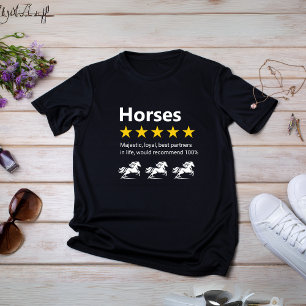 Camiseta Avaliação 5 estrelas Cavalos Engraçados