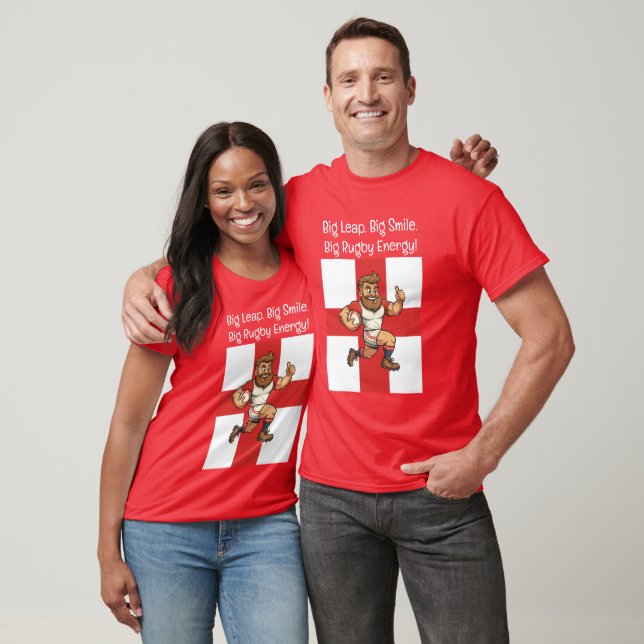 Camiseta Avançando com Diversão Herói de Rugby Inglês (Unissex)