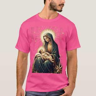 Camiseta Avançar Mãe De Natal De Deus Com Jesus Bebê