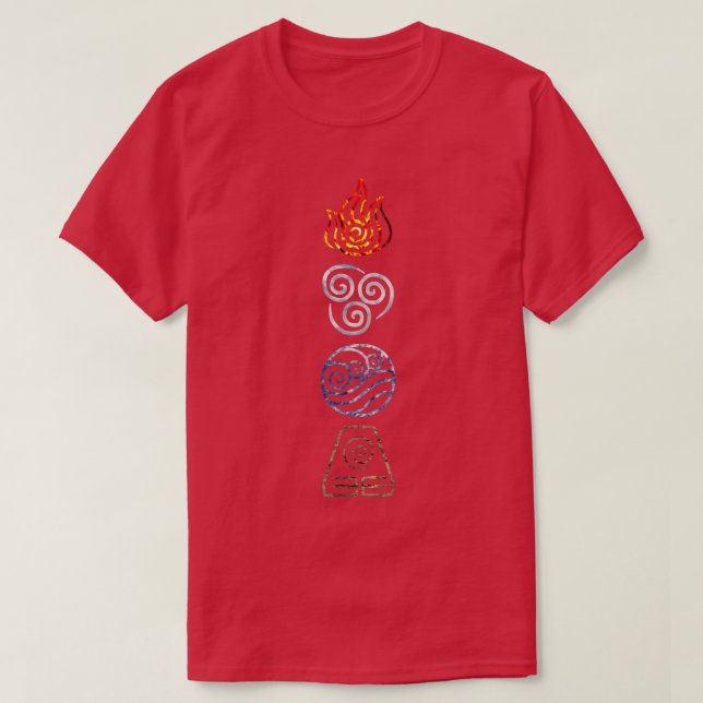Camiseta Avatar O Último Airbenderof Korra Elements Fire Ai (Frente do Design)
