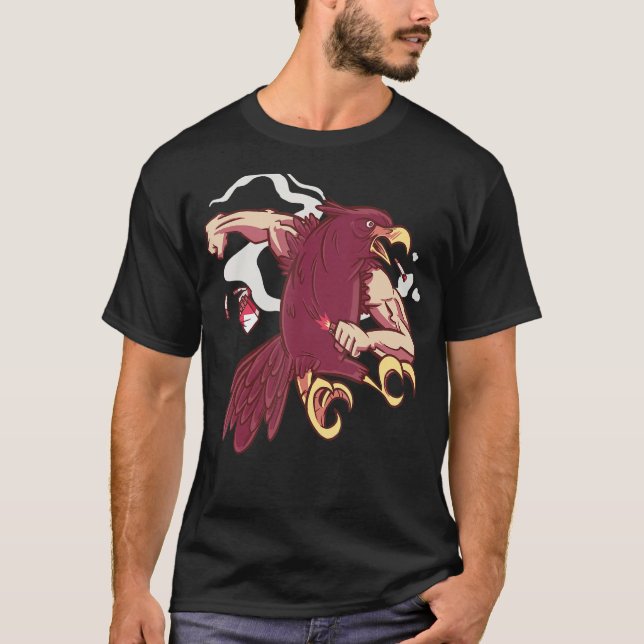 Camiseta Ave Águia de Prey White Head Sea Eagle Hawk Habic (Frente)