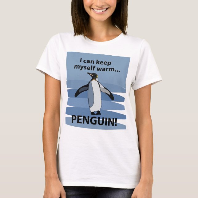 Camiseta Ave Aquática Pinguim Engraçada  (Frente)