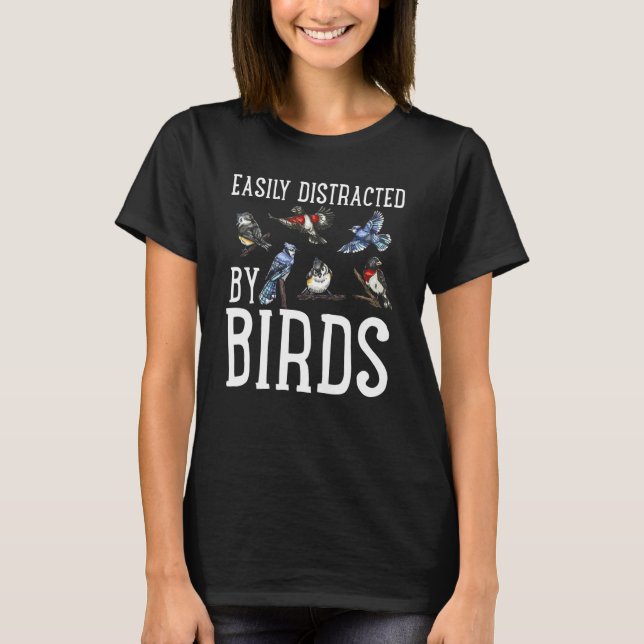 Camiseta Ave Birdwatch Facilmente Distridido Por B (Frente)