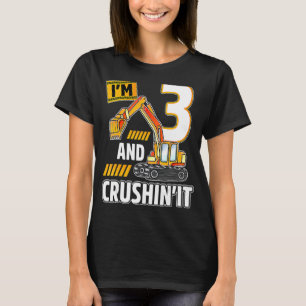 Camiseta Ave Birthda, Escavadora de Construção de Veículos