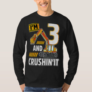 Camiseta Ave Birthda, Escavadora de Construção de Veículos