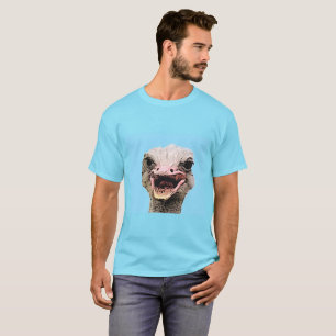 Camiseta Ave de Estrangeiro Cara de Avestruz Sorridente