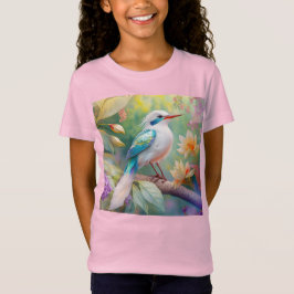 Camiseta Ave de Fantasia com Asa de Azul Iridescente com To
