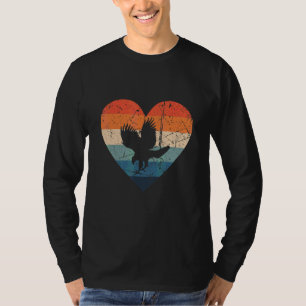 Camiseta ave de rapina animal retrô vintage anos 70 anos 60