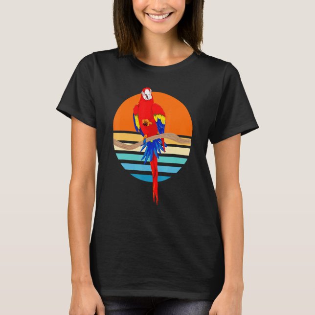 Camiseta Ave Exótica Retro Macaw (Frente)