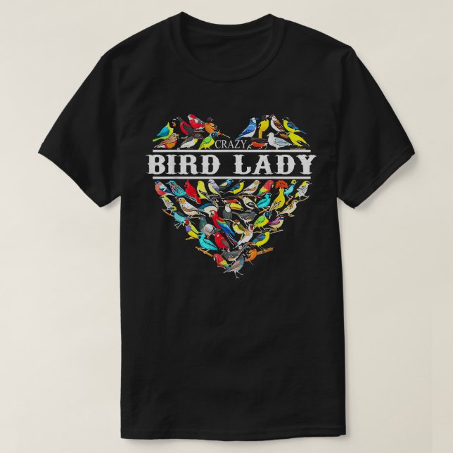 Camiseta Ave Louca Mulheres Aves Nerd  (Frente do Design)