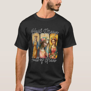 Camiseta Ave Maria Cheia de Graça Oração Católica do Rosári