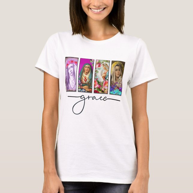 Camiseta Ave Maria Cheio De Grace T-Shirt (Frente)
