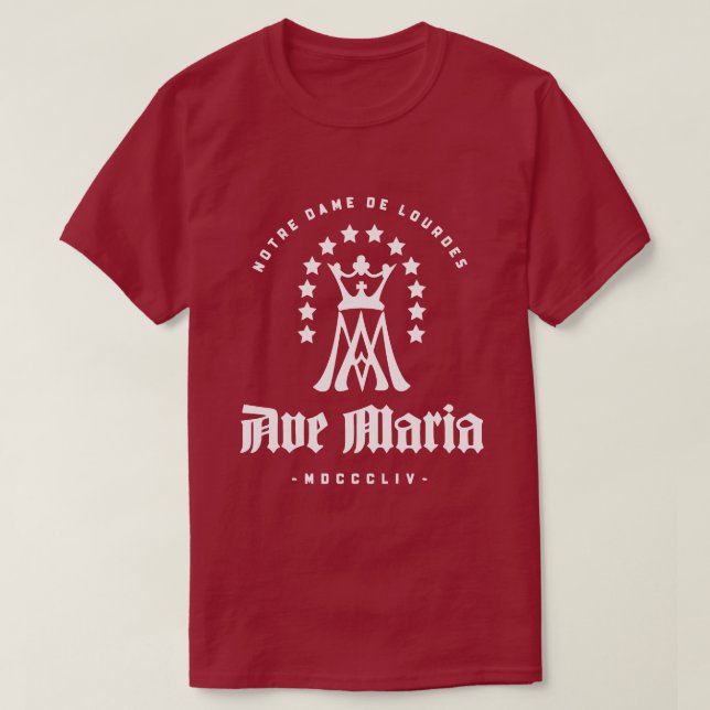 CAMISETA AVE MARIA NOTRE DAME DE LOURDES (Frente do Design)