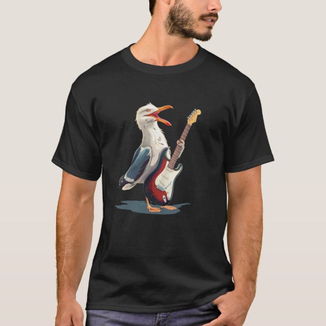 Camiseta Ave marinha engraçada cantando com Fantasia de Gui (Frente)