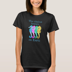 Camiseta Ave náutica/rosa/azul/cavalo marinho dourado note