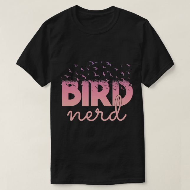 Camiseta Ave-NERD-Pássaro-observador-pássaro a tremer (Frente do Design)