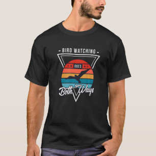 Camiseta Ave Observando Em Ambas As Maneiras Pássaro Observ