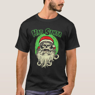 Camiseta Ave Papais noeis Engraçados Caveira Frio Papai Noe