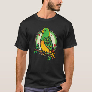 Camiseta Ave-Pássaro a Ver o Zooicultor Birder Green Cheek 