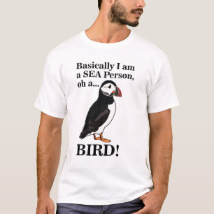 Camiseta Ave Puffin Ave Marinha Engraçada