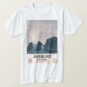 Camiseta Avebury, viagens vintage do círculo do Wiltshire