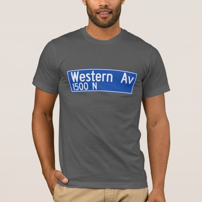 Camiseta Avenida ocidental, Los Angeles, sinal de rua de CA (Frente)