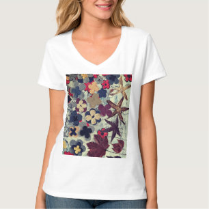 Camiseta Avental de Cozinha Floral Abstrato Colorido