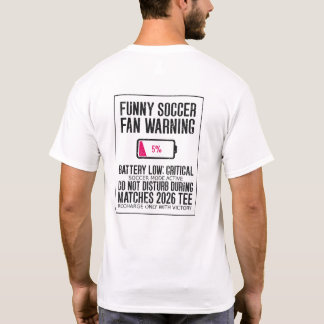 Camiseta Avental de Futebol Divertido Alerta Bateria Baixa 