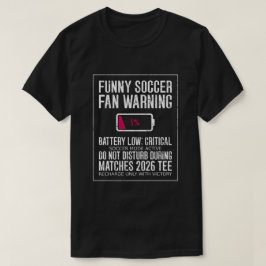 Camiseta Avental de Futebol Divertido Bateria Baixa Crítico