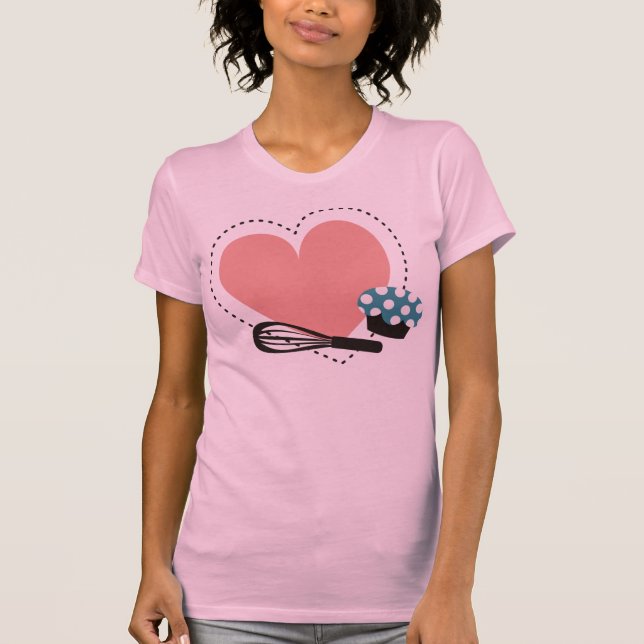 Camiseta avental do t-shirt do cupcake do padeiro do (Frente)