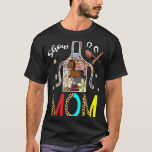 Camiseta Avental Floral Leopardo Cavalo Mostrar Mãe Cozinhe