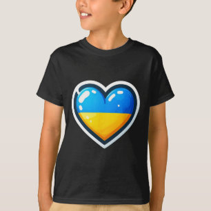Camiseta Avental Ucraniano Fã Bandeira da Ucrânia Coração F