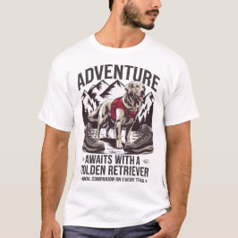 Camiseta Aventura a caminhar com o Design de Ouro para Retr