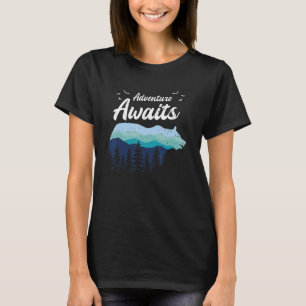 Camiseta Aventura Aguarda Acampamento Natureza Ataque Ósseo