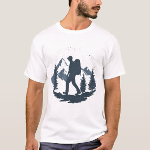 Camiseta Aventura ao Ar Livre Caminhada Design Explorador d