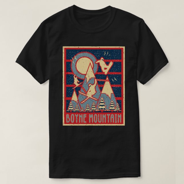 Camiseta Aventura Boyne Mountain Ski dos anos 80 (Frente do Design)