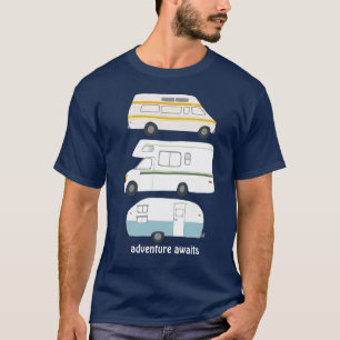 Camiseta Aventura campervan do vanlife rv do reboque do