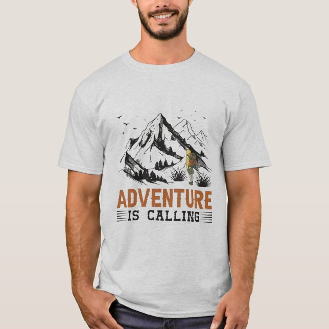 Camiseta Aventura chama T-Shirt - Abraça a Viagem (Frente)