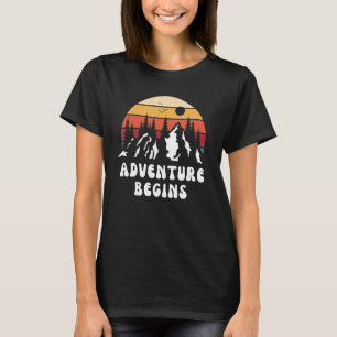 Camiseta Aventura Começa A Montanha Caravana Viagem Roa