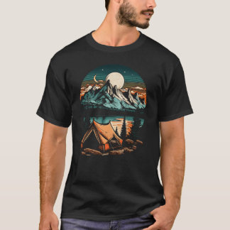 Camiseta Aventura de Acampamento à Beira do Lago retrô