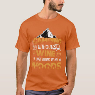 Camiseta Aventura de acampamento de citação vintage