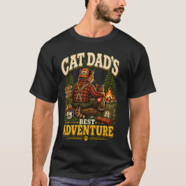 Camiseta Aventura de Acampamento do Pai de Gato, Felino de