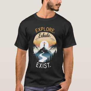 Camiseta Aventura de Acampamento e Caminhada Explorar Exala